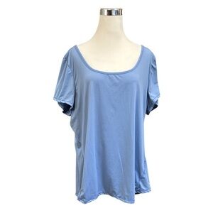 90 Degree by Reflex Athletic T-Shirt Top Women's 2X Short Sleeve Blue